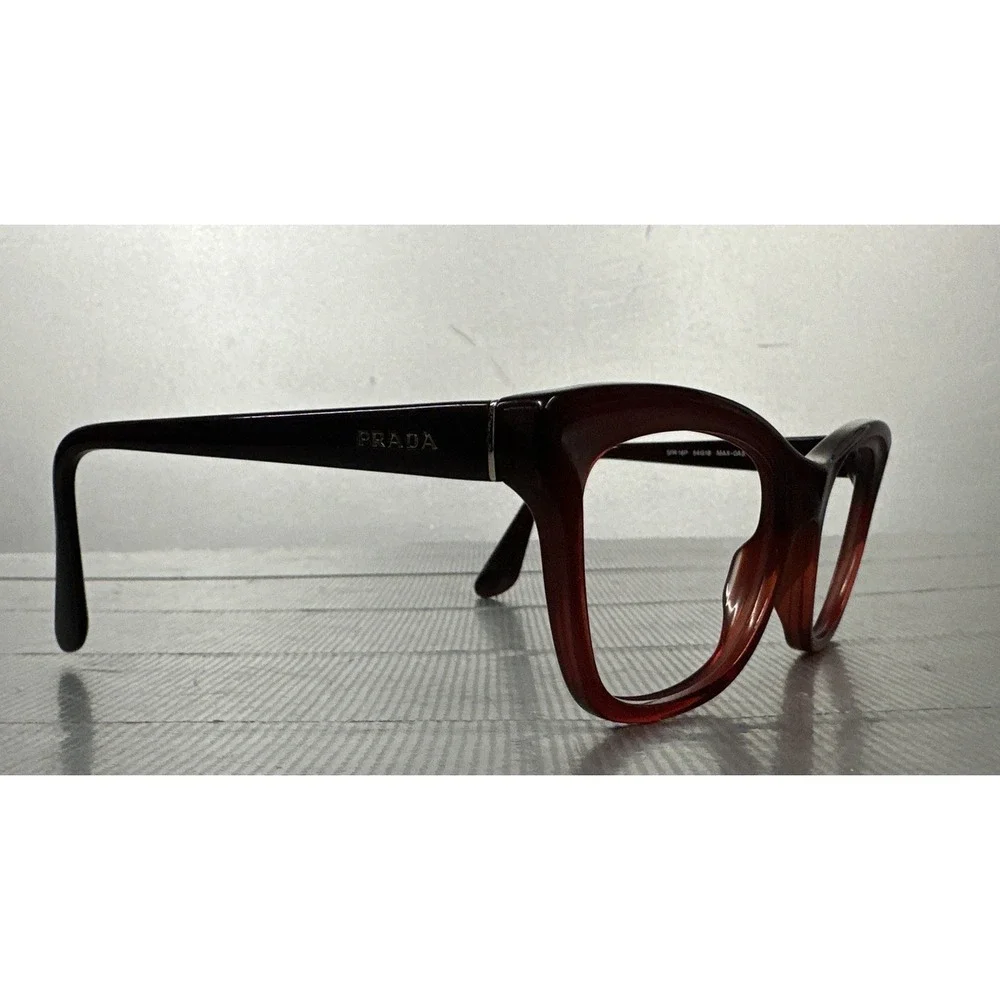 Authentic Prada SPR16P 54 MAX-OA5 140  Red Gradient Cat Eye only Frames Italy